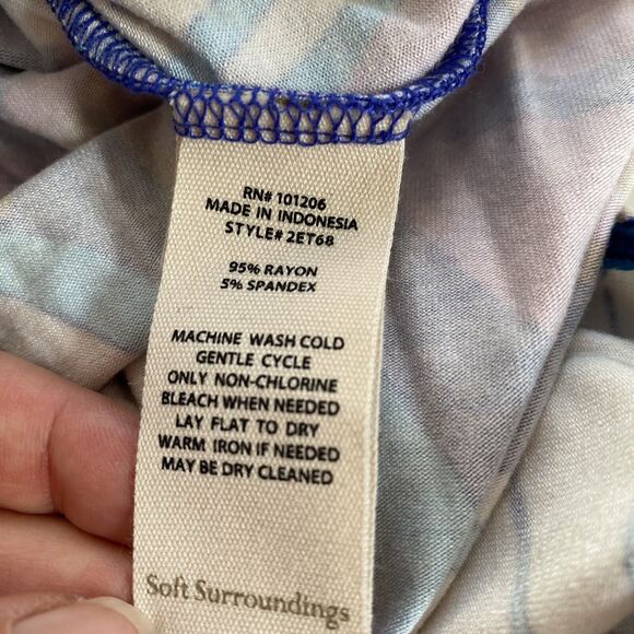 Soft Surroundings Dress Size Medium Serena Maxi Stretch Floral Side Slits - Picture 8 of 11